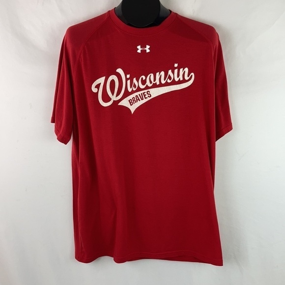 WISCONSIN Braves Under Armour Shirt L - Picture 8 of 8
